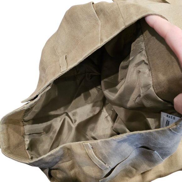 Retro Talbots Irish Linen Pants Lined Tapered 90s Ankle Tan Minimalist Old Money - Picture 9 of 14